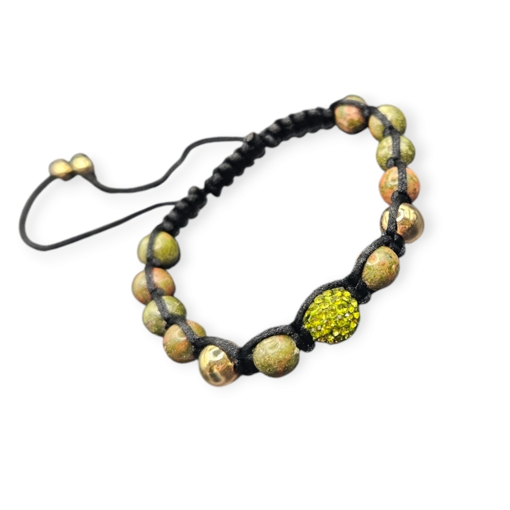 Unakite and Crystal Bracelet